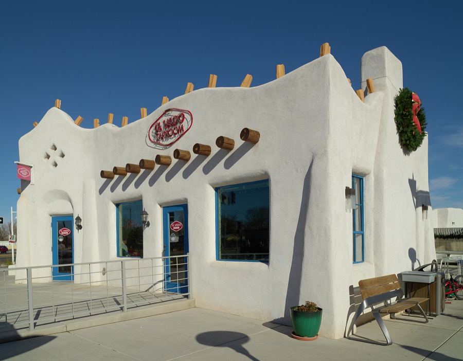 The El Vado Taproom beer bar on historic U.S. Route 66, the onetime "Mother Road" from Chicago, Illinois, to Santa Monica, California, during the "golden years" of family automobile travel from the 1930s to 1950s
