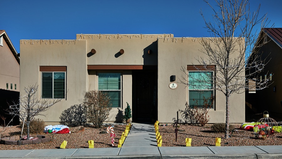 A home adjacent to Santa Fe Community College in Santa Fe, the capital city of the southwest U.S. state of New Mexico