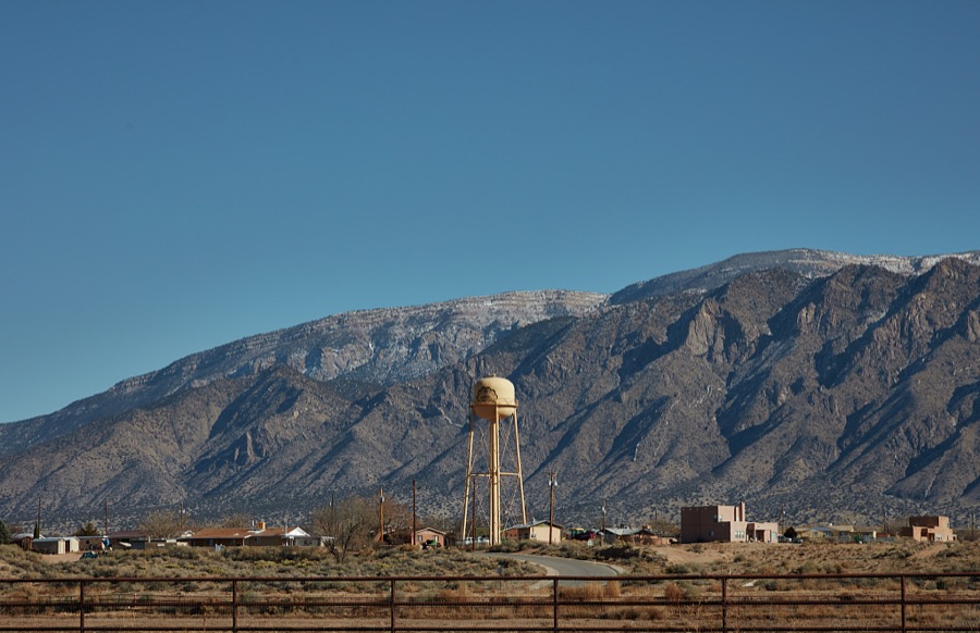 View of Sandia Pueblo, between Santa Fe and Albuquerque, New Mexico