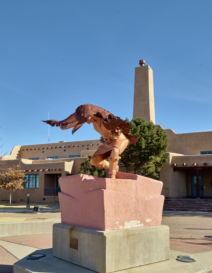 John O'Connor's "Eagle Dancer" sculpture outside the old municipal airport terminal in Albuquerque, New Mexico