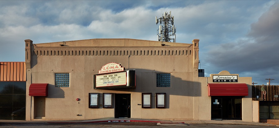 The New Loma Stadium Cinema, opened in 1959 in a turn-of-the-century store that became a movie theater turned event space in Socorro, a small city in central New Mexico