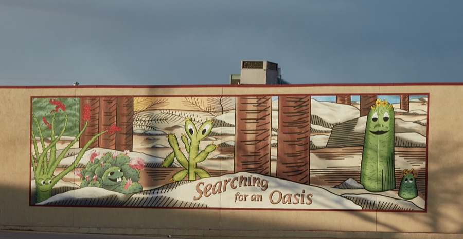 Unusual mural in Socorro, a small city in central New Mexico