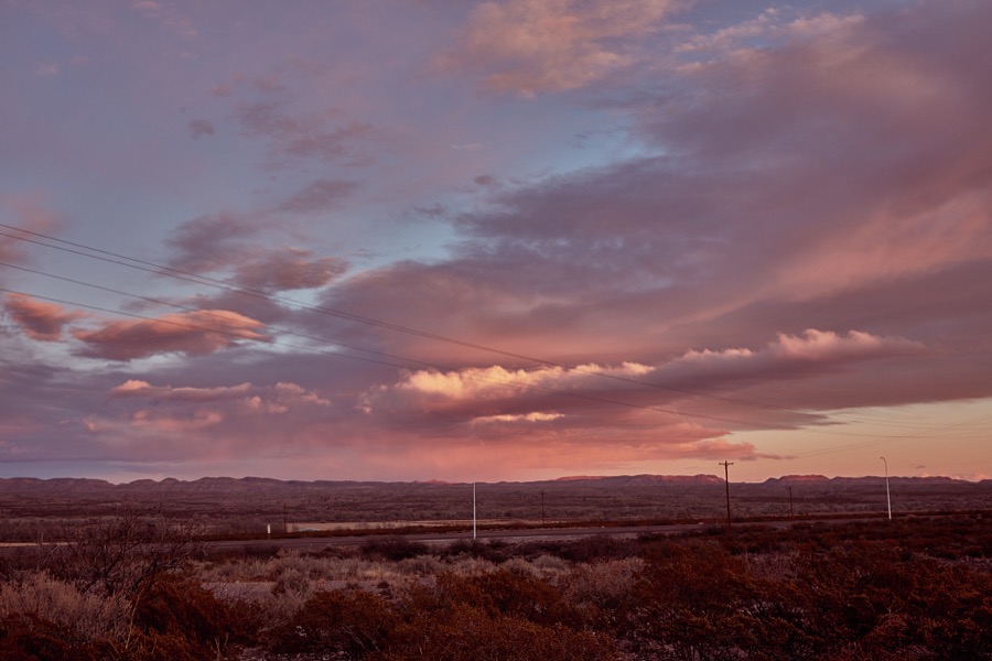 A sunset over the plains outside Socorro, a small city in central New Mexico