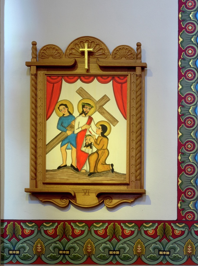 The Station of the Cross at the Cathedral Basilica of St. Francis of Assisi in Santa Fe, New Mexico, in which Veronica wipes the face of Jesus
