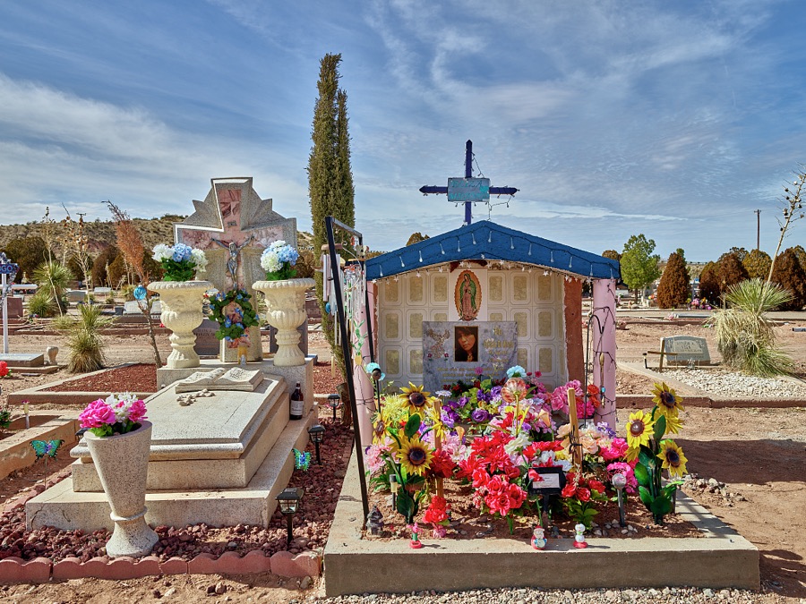 Scene at a humble, unmarked country cemetery in Sierra County, New Mexico