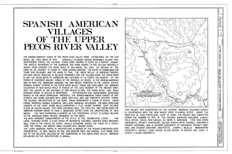 Spanish American Villages of the Pecos River Valley, General View, Upper Pecos River Valley, Villanueva, San Miguel County, NM