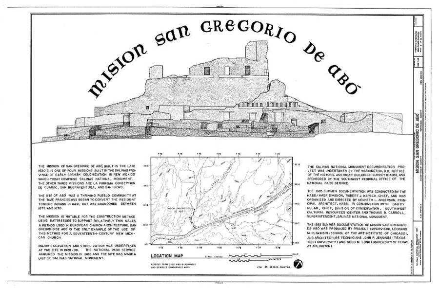 Mission San Gregorio de Abo, State Highway 513, Mountainair vicinity, Abo, Torrance County, NM