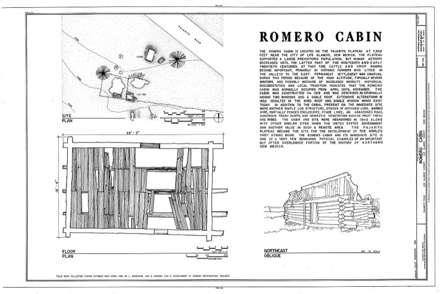 Romero Cabin, Pajarito Road, Los Alamos, Los Alamos County, NM