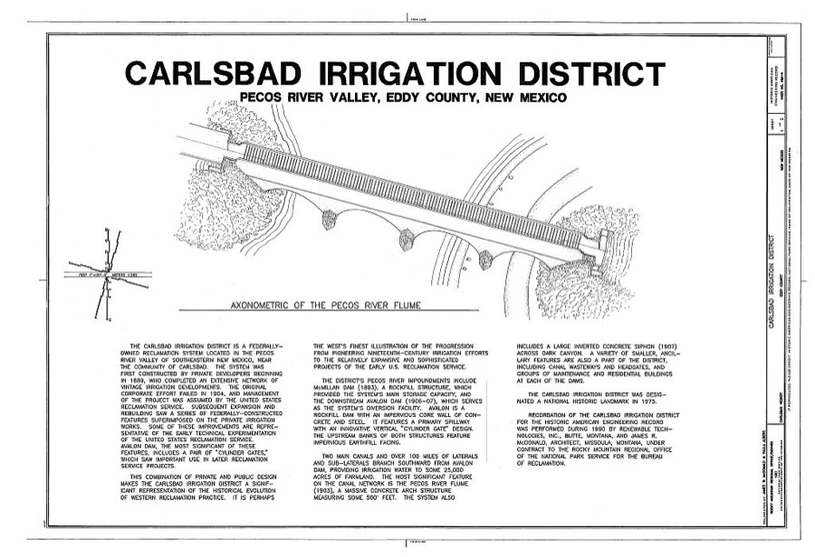 Carlsbad Irrigation District, Along Pecos River Valley, 13 miles north to 15 miles southeast of Carlsbad, Carlsbad, Eddy County, NM