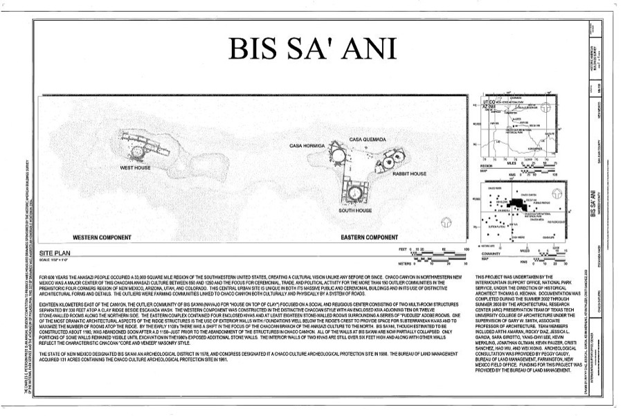 Bis sa' ani, Escavada Wash, Nageezi, San Juan County, NM