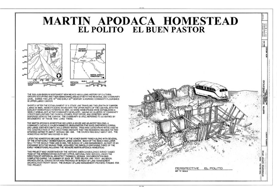 Martin Apodaca Homestead, Canyon Largo, Lindrith, Rio Arriba County, NM