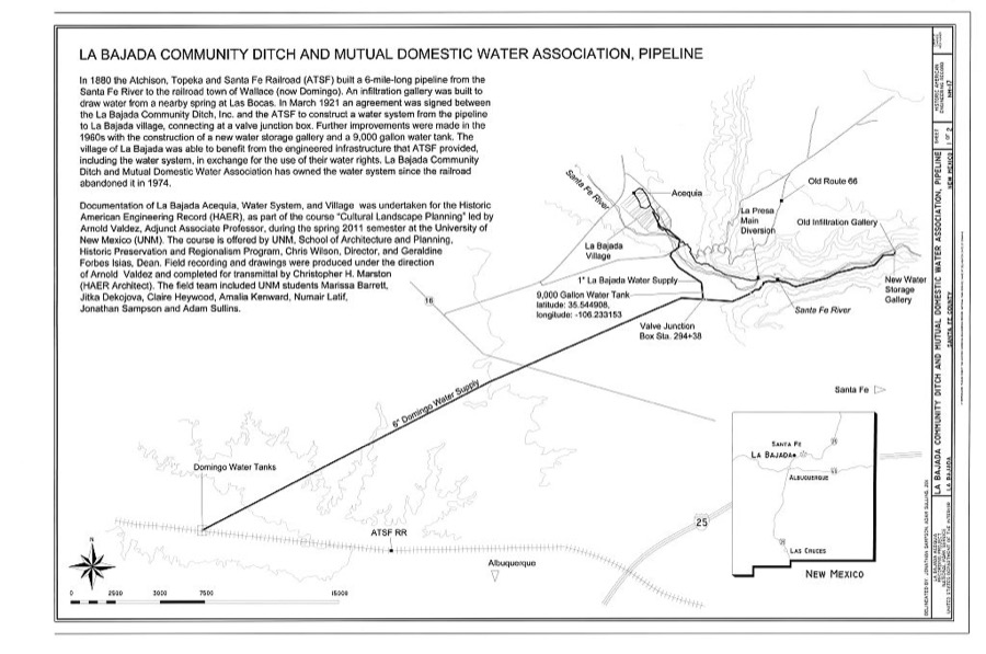 La Bajada Community Ditch and Mutual Domestic Water Association, Pipeline, La Bajada, Santa Fe County, NM