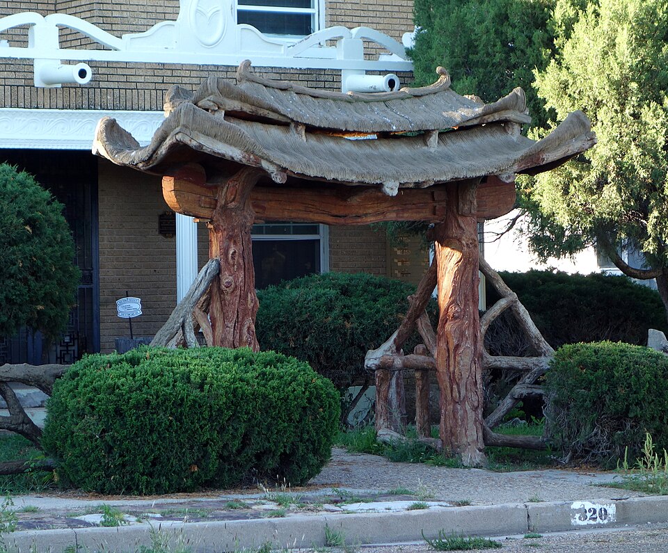 Photograph of Gate, Fence and Hollow Tree Shelter Designed by Dionicio Rodriguez