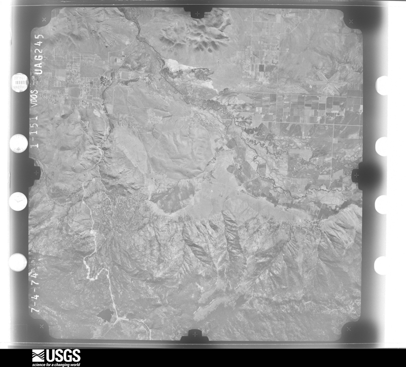 U.S. Geological Survey aerial photograph, 1974-07-04, scale 1:80000
