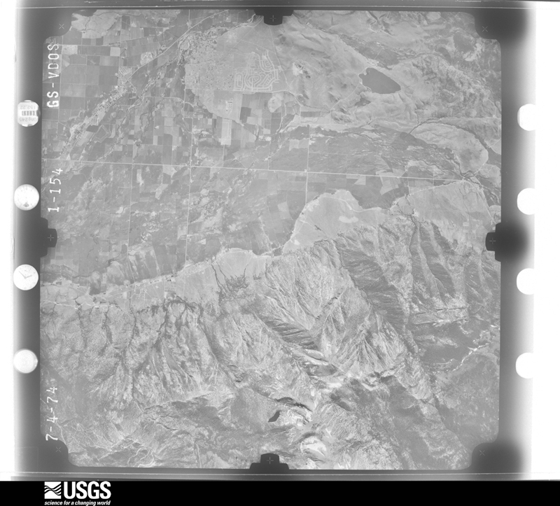 U.S. Geological Survey aerial photograph, 1974-07-04, scale 1:80000
