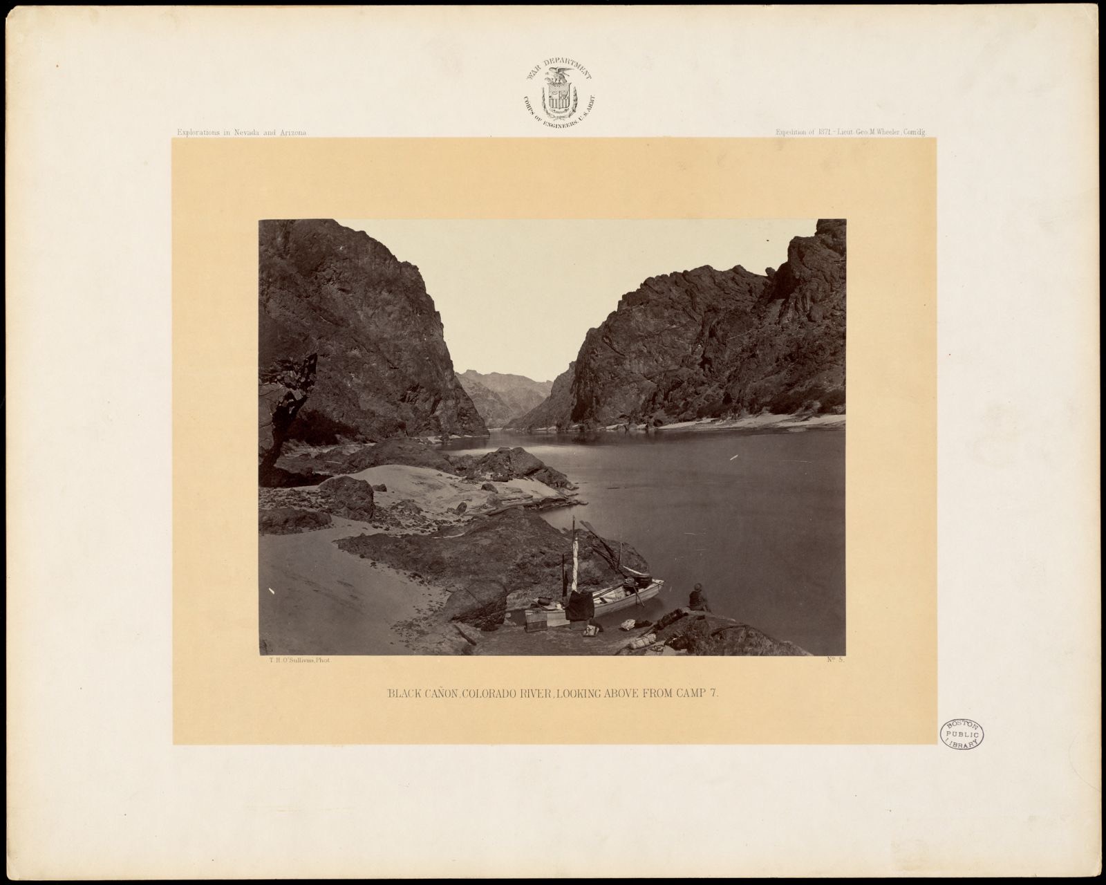 Black Cañon, Colorado River, looking above from Camp 7, Boston Public Library - undated