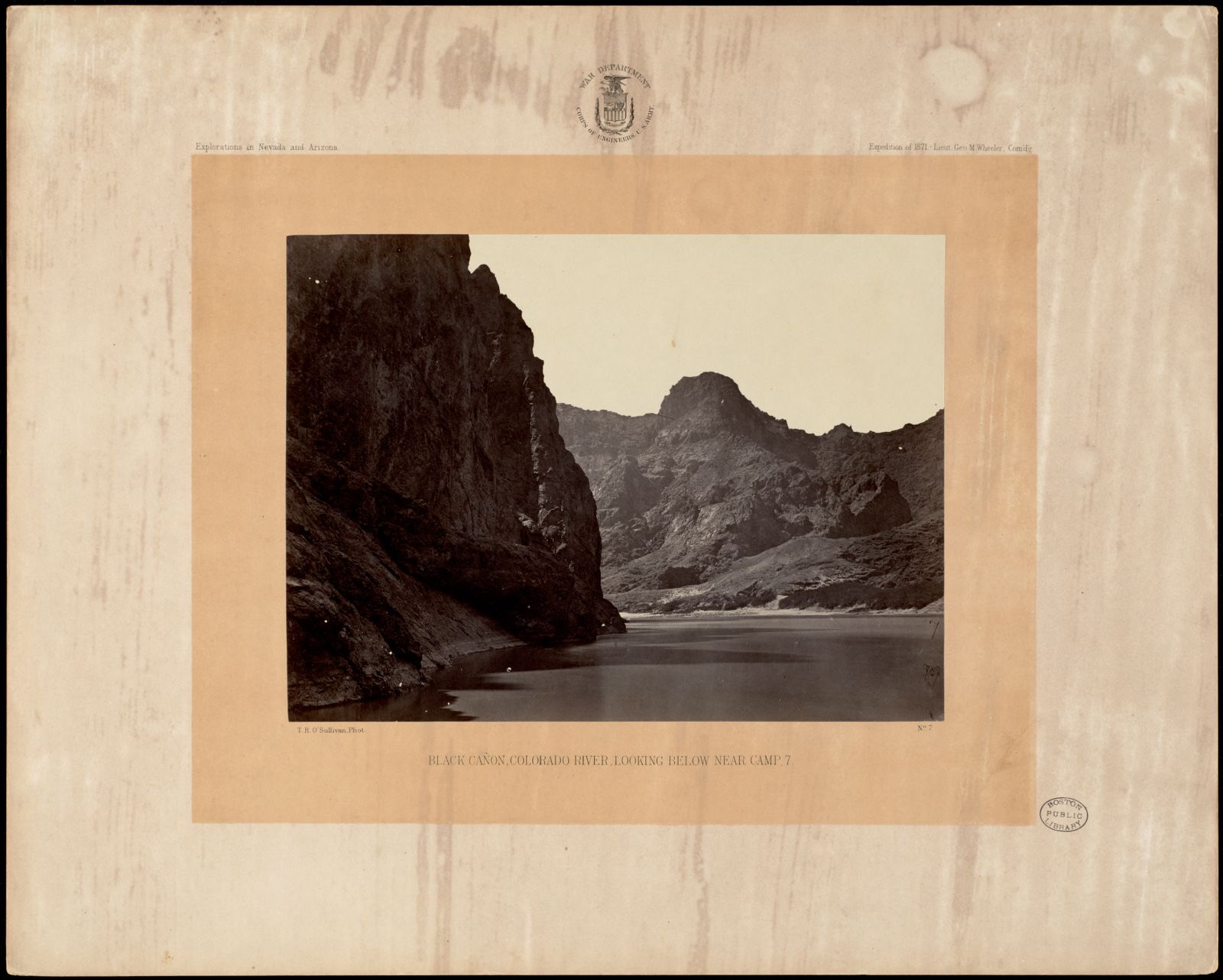 Black Cañon, Colorado River, looking below, near Camp 7, Boston Public Library - undated