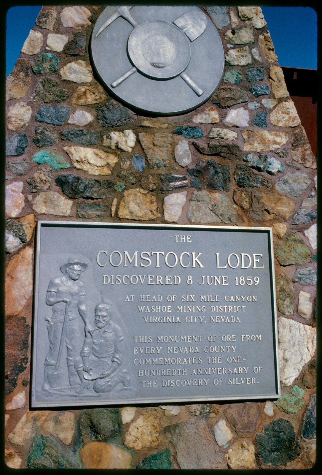 Monument commemorating discovery of silver at Comstock Lode, Virginia City, Nevada, Boston Public Library - undated