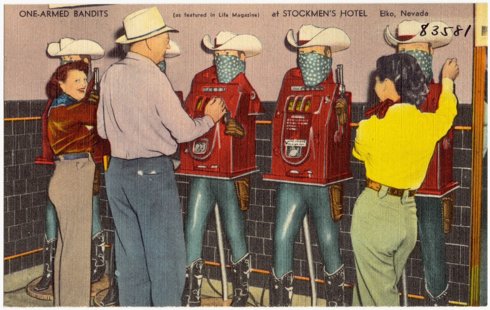 One-Armed Bandits at Stockmen's Hotel, Elko, Nevada, Boston Public Library - undated