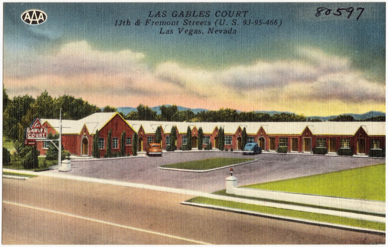 Las Gables Court, 13th & Fremont Streets (U.S. 93 - 95 - 466), Vegas, Nevada, Boston Public Library - undated