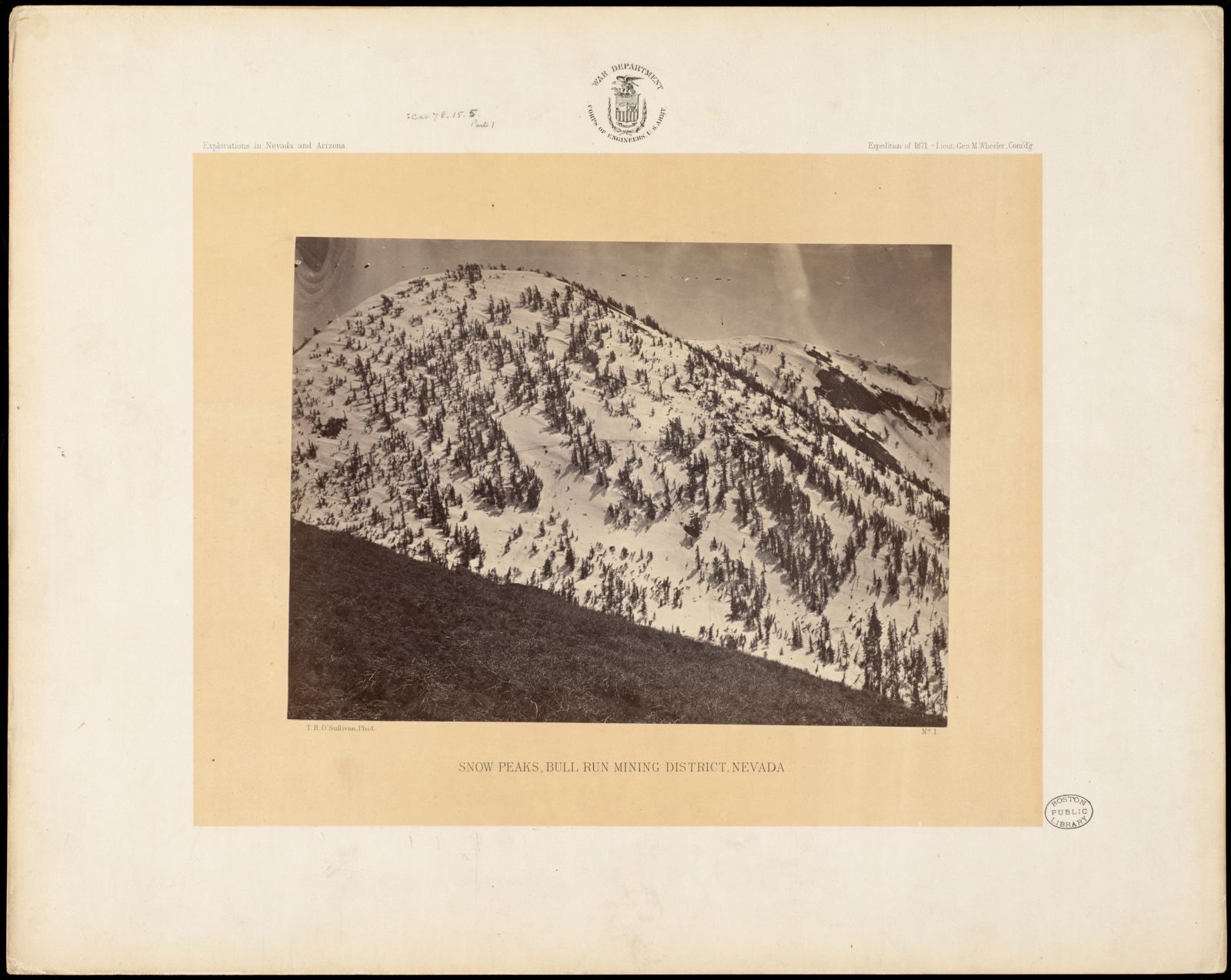 Snow peaks, Bull Run Mining District, Nevada, Boston Public Library - undated