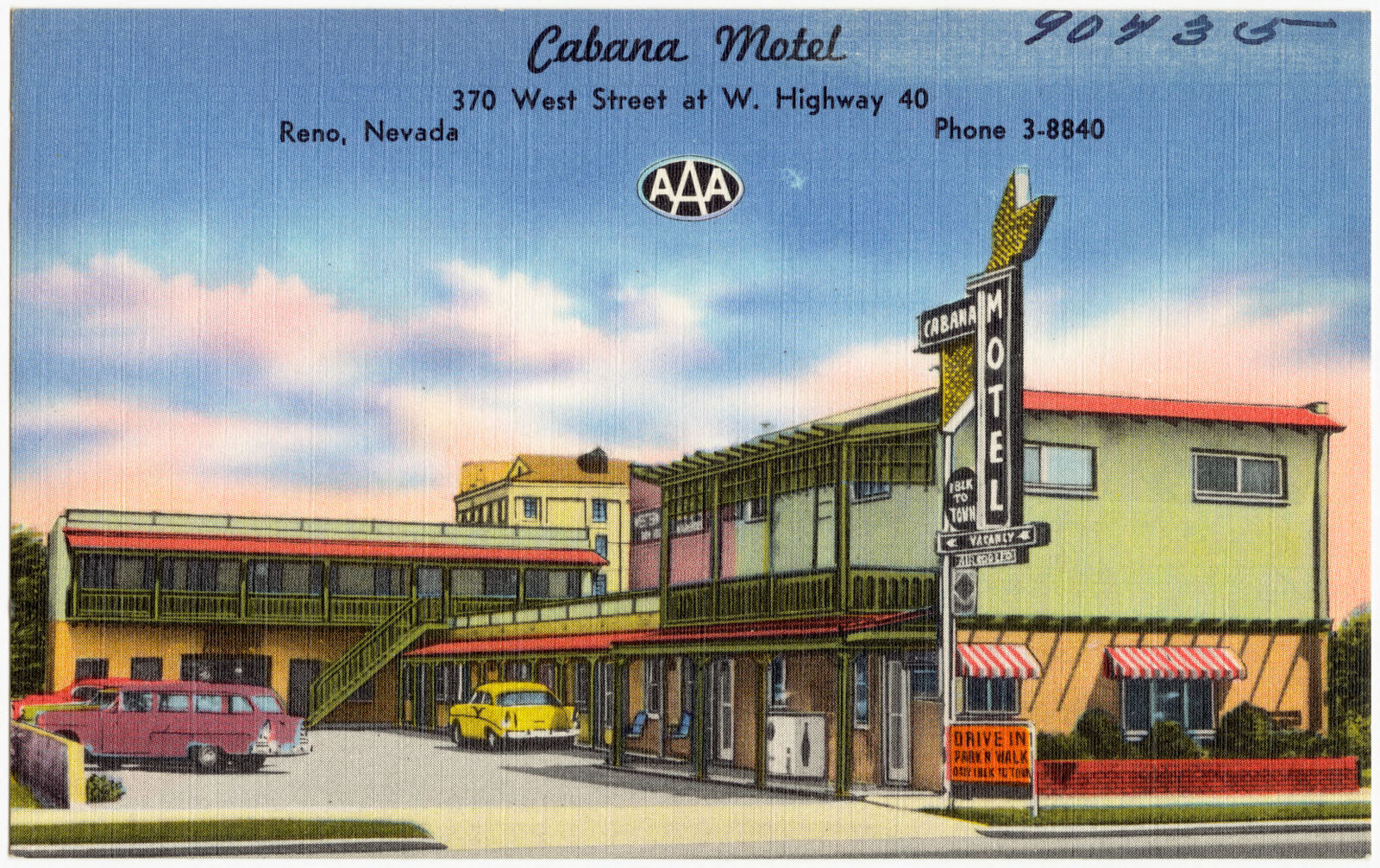 Cabana Motel, 370 West Street at W. Highway 40, Reno, Nevada, Boston Public Library - undated