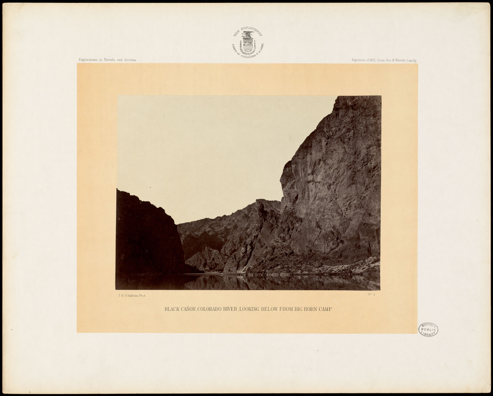 Black Cañon, Colorado River, looking below from Big Horn Camp, Boston Public Library - undated