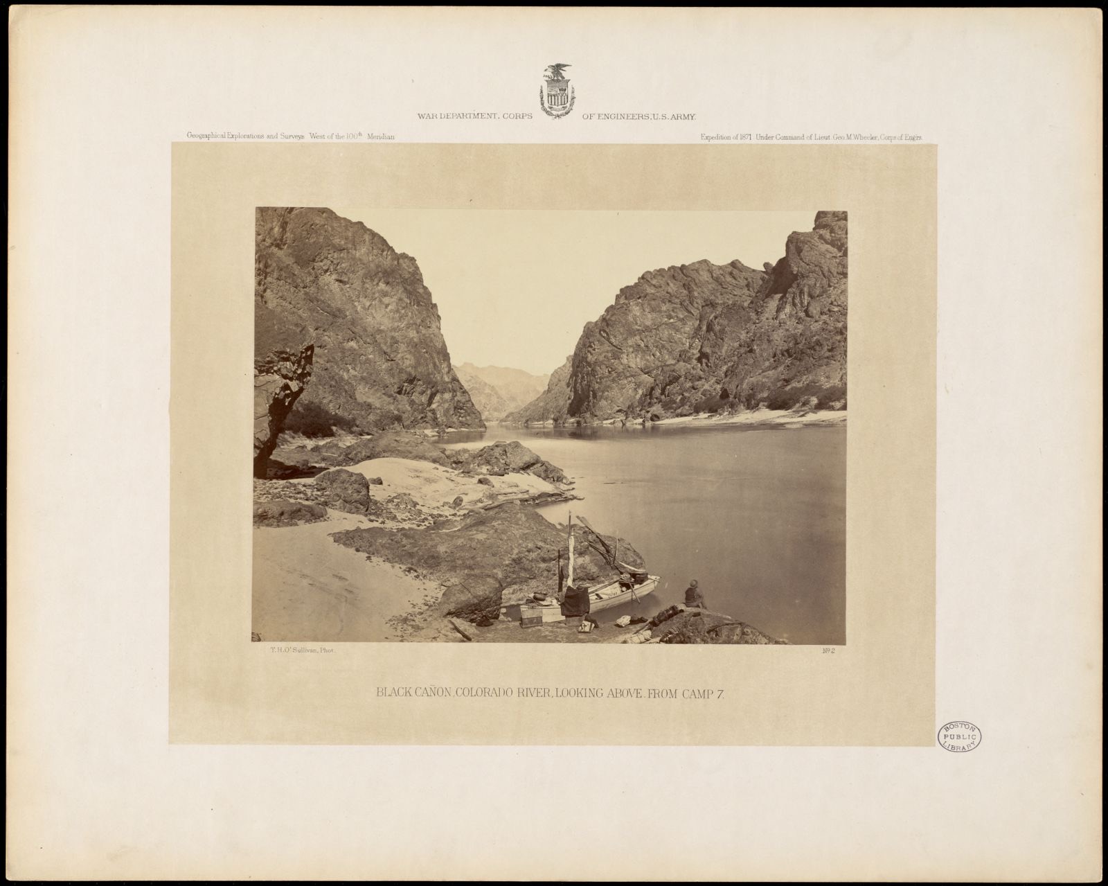 Black Cañon, Colorado River, looking above, from Camp 7, Boston Public Library - undated