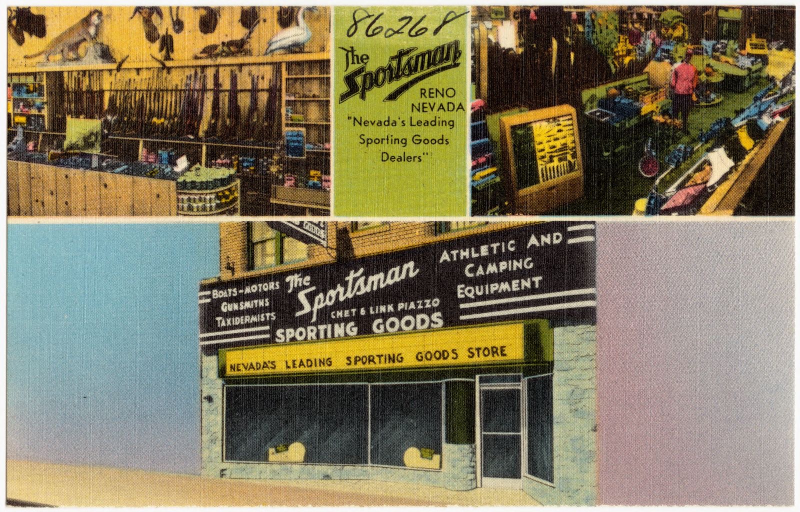 The Sportsman, Reno, Nevada, "Nevada's leading sporting goods dealers", Boston Public Library - undated