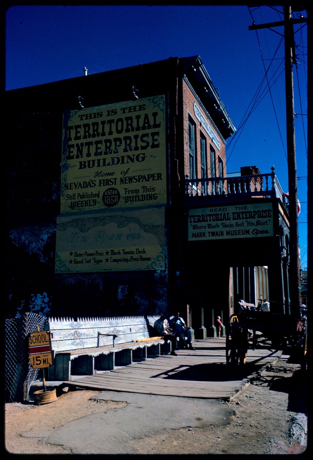 Side view of Territorial Enterprise Building, Virginia City, Nevada, Boston Public Library - undated