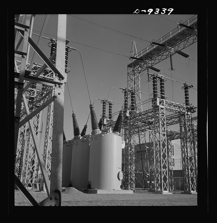 Production. Magnesium. A veritable forest of transmission towers and transformers distribute electrical power to the various units of Basic Magnesium's huge plant in the southern Nevada desert. Some units of this plant are now producing magnesium, lightest of all metals, for incendiary bombs, tracer bullets and aircraft parts. Full production is scheduled for the summer of 1943