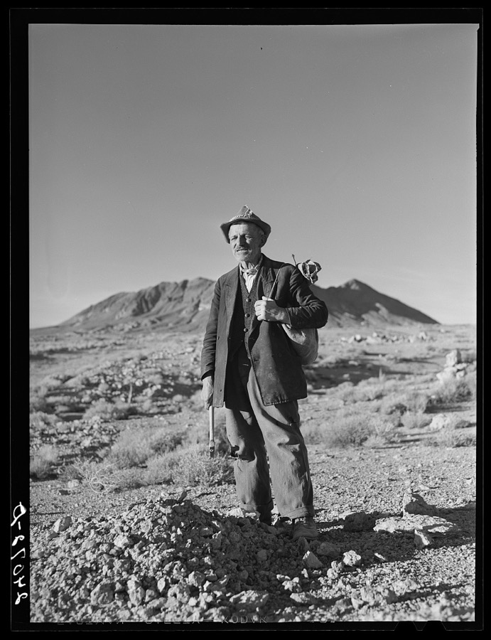 Prospector in the desert. Esmeralda County, Nevada