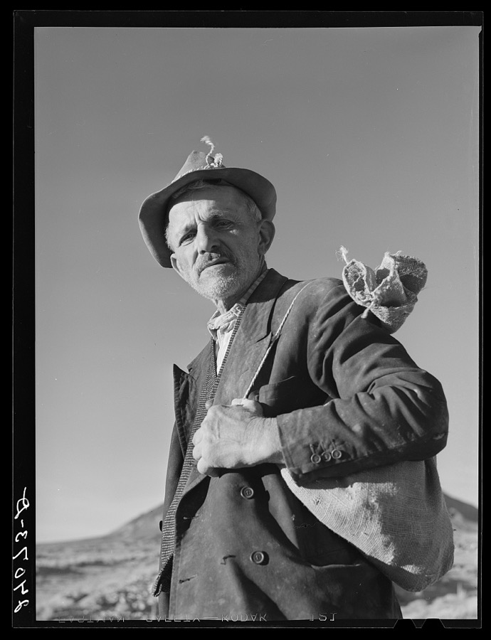 Prospector in the desert. Esmeralda County, Nevada