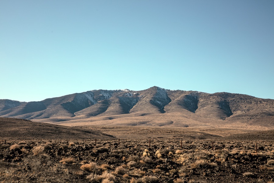 Brown hills near the small city of Fernley in northwest Nevada