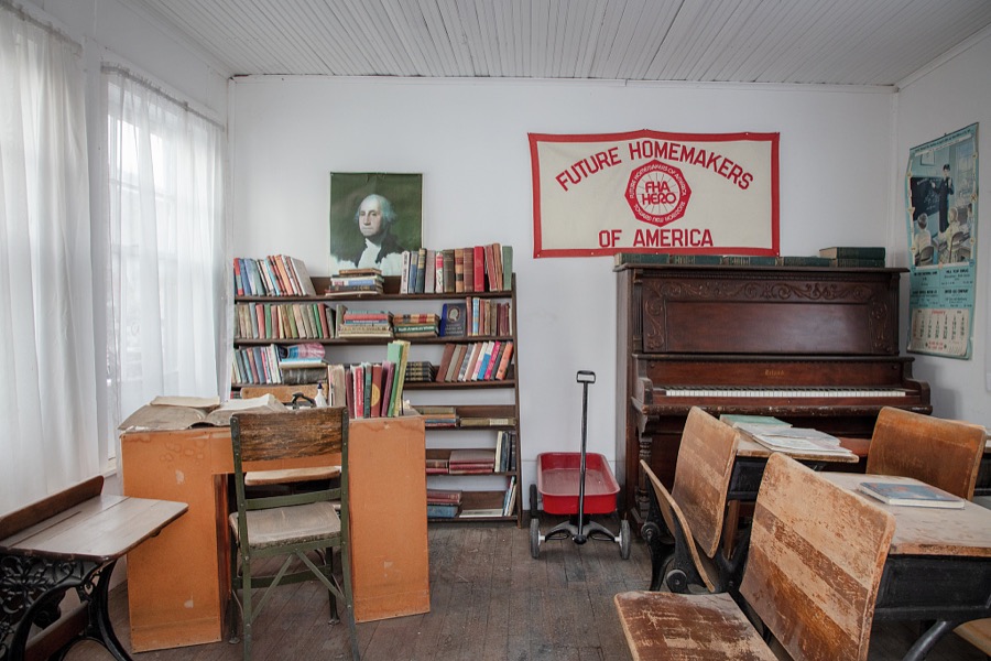 A schoolroom at the White Pine Public Museum in Ely, a remote Nevada mountain town that was once a stagecoach stop and Pony Express station near the Utah border