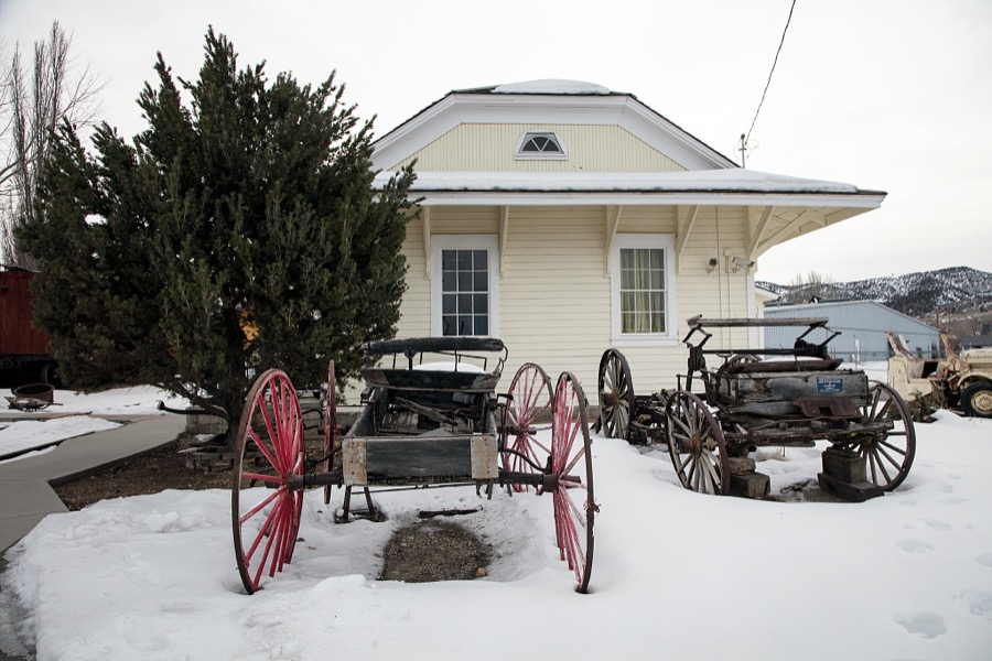 Display at the White Pine Public Museum in Ely, a remote Nevada mountain town that was once a stagecoach stop and Pony Express station near the Utah border