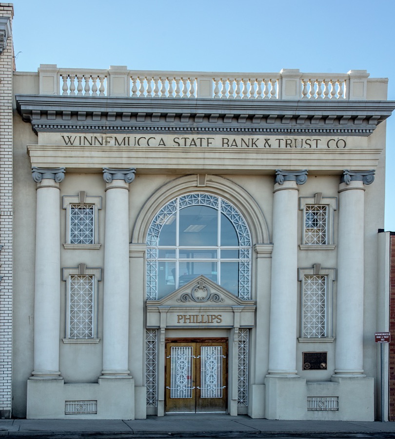 A historic (1913) bank building in Winnemucca, Nevada