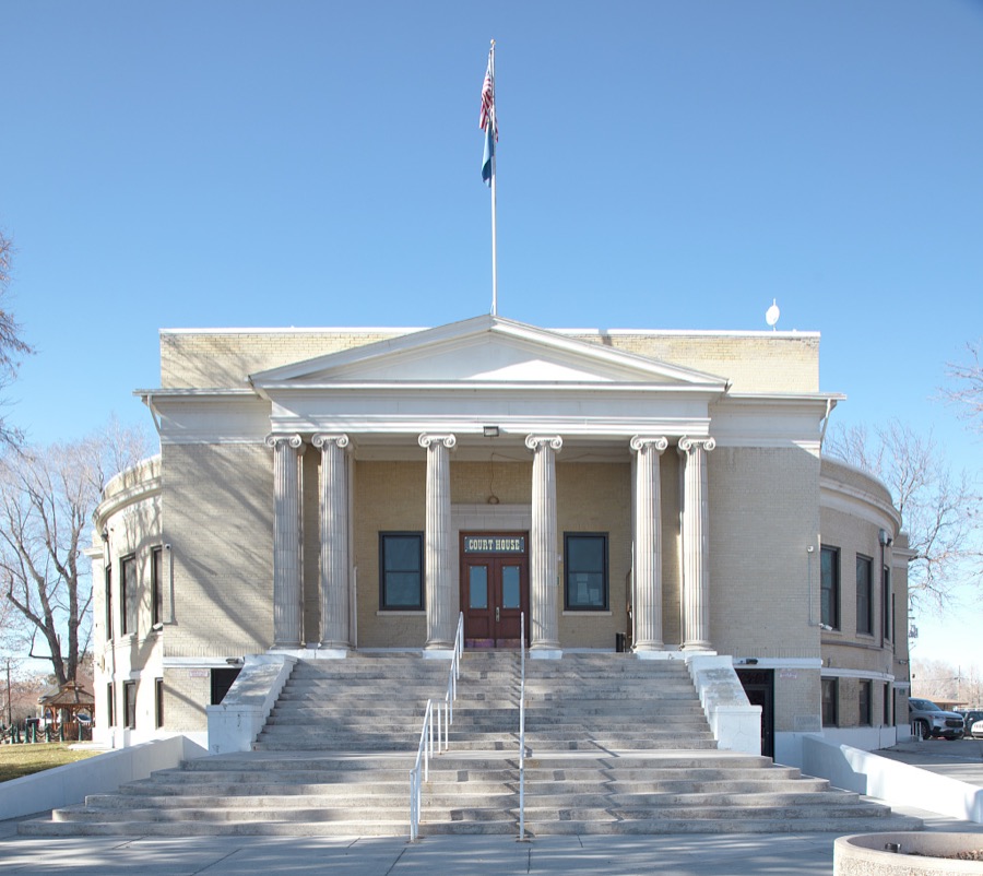 The Pershing County Courthouse in Lovelock, a city of 1,900 people that is the only incorporated city in the remote northwest Nevada county