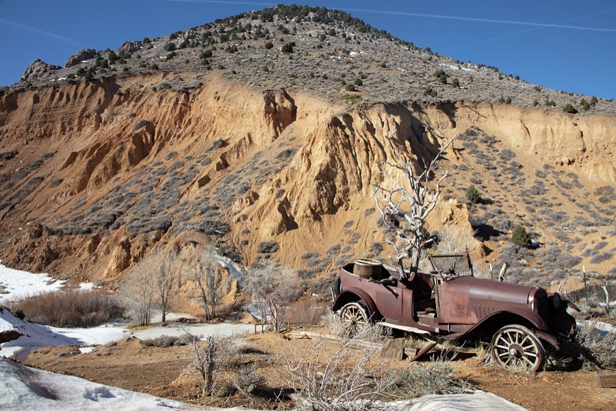 Scene in the Virginia Mountains surrounding remote Virginia City, Nevada