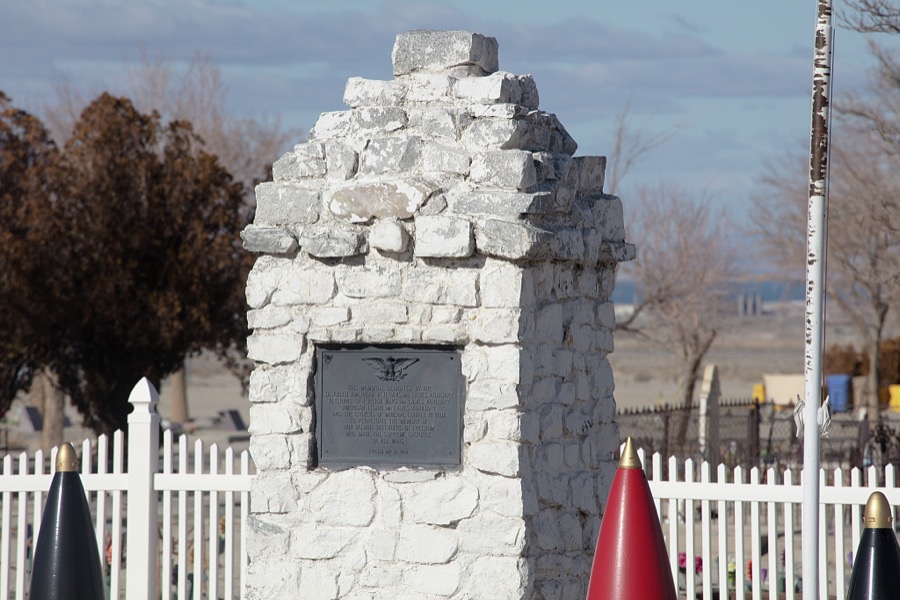 A 1950 memorial in Hawthorne, Nevada, to American fighting forces who fell in battle in all U.S. conflicts
