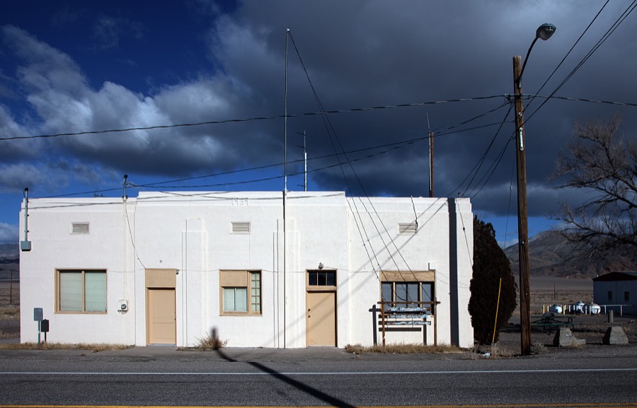 An old Mineral County sheriff's substation in a building dating to 1939 in the tiny town of Mina, Nevada