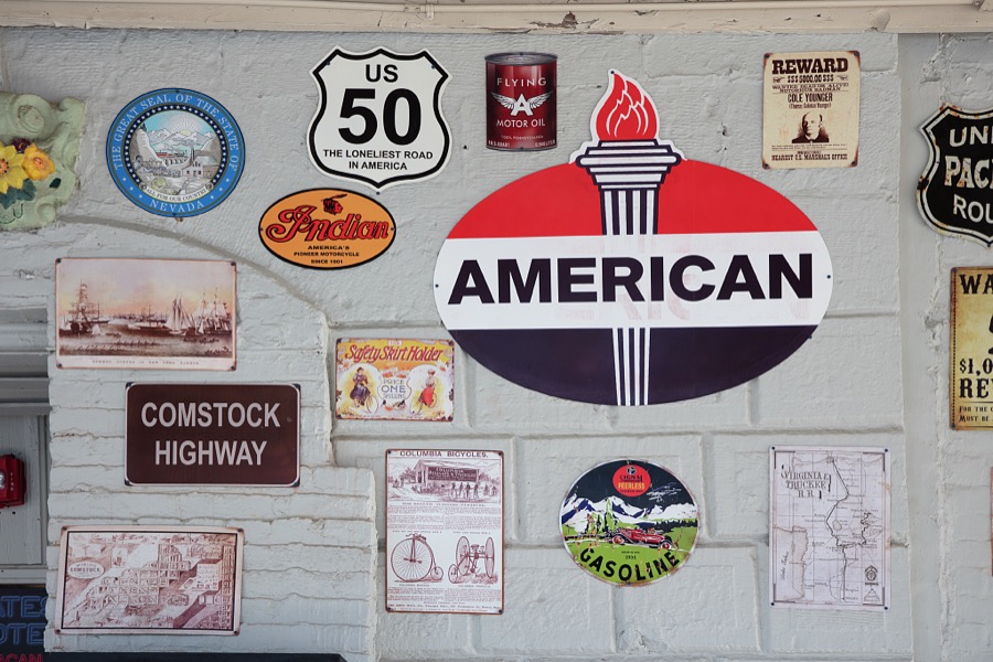 Souvenirs from the old Comstock Highway in remote Virginia City, Nevada