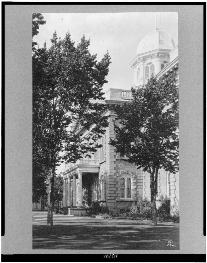[Side view of portico of Nevada state capitol building in Carson City