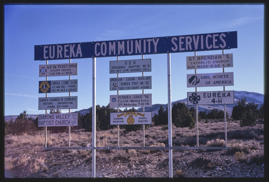 Town scenes, Eureka, Nevada; Benny Damele and Bob Eddy, Dry Creek Ranch, Lander County, Nevada