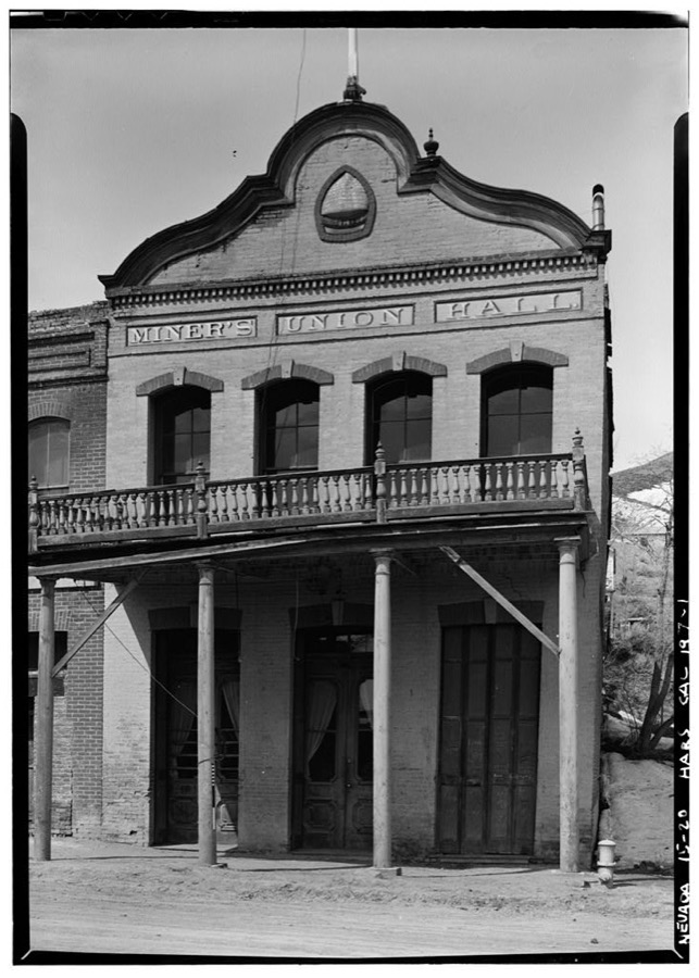 Miners' Union Hall, West side B Street, between Union & Sutton Streets, Virginia City, Storey County, NV