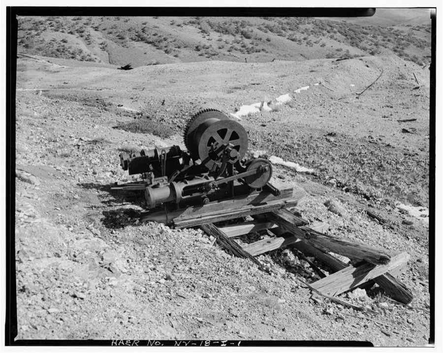 Nevada Lucky Tiger Mill & Mine, Hoist, East slope of Buckskin Mountain, Paradise Valley, Humboldt County, NV