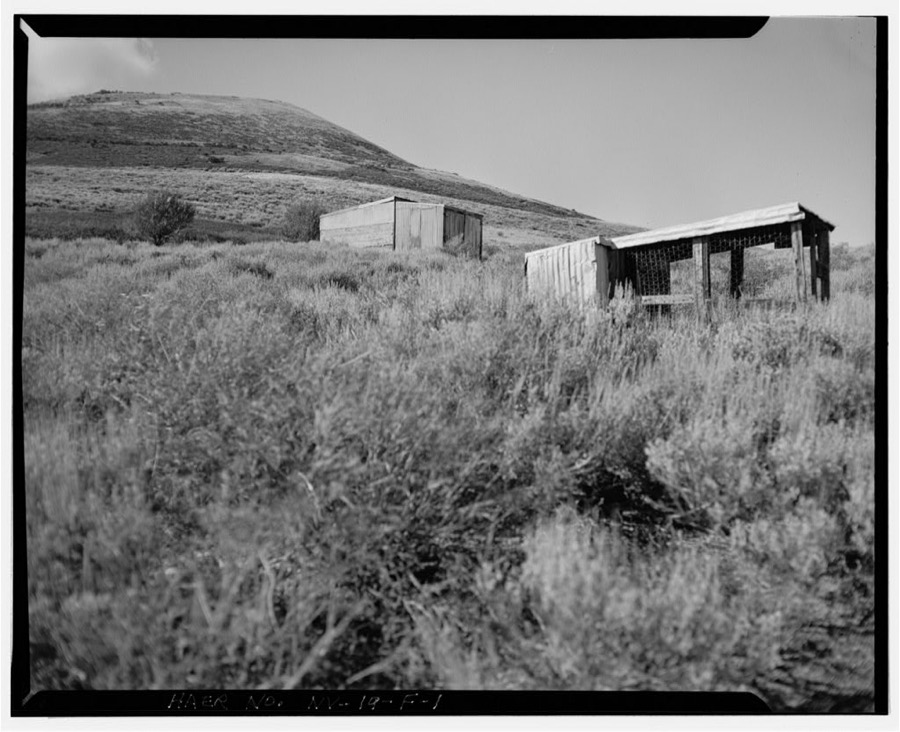 Bell Family Residence, Chicken Coop & Garage, East slope of Buckskin Mountain, Paradise Valley, Humboldt County, NV