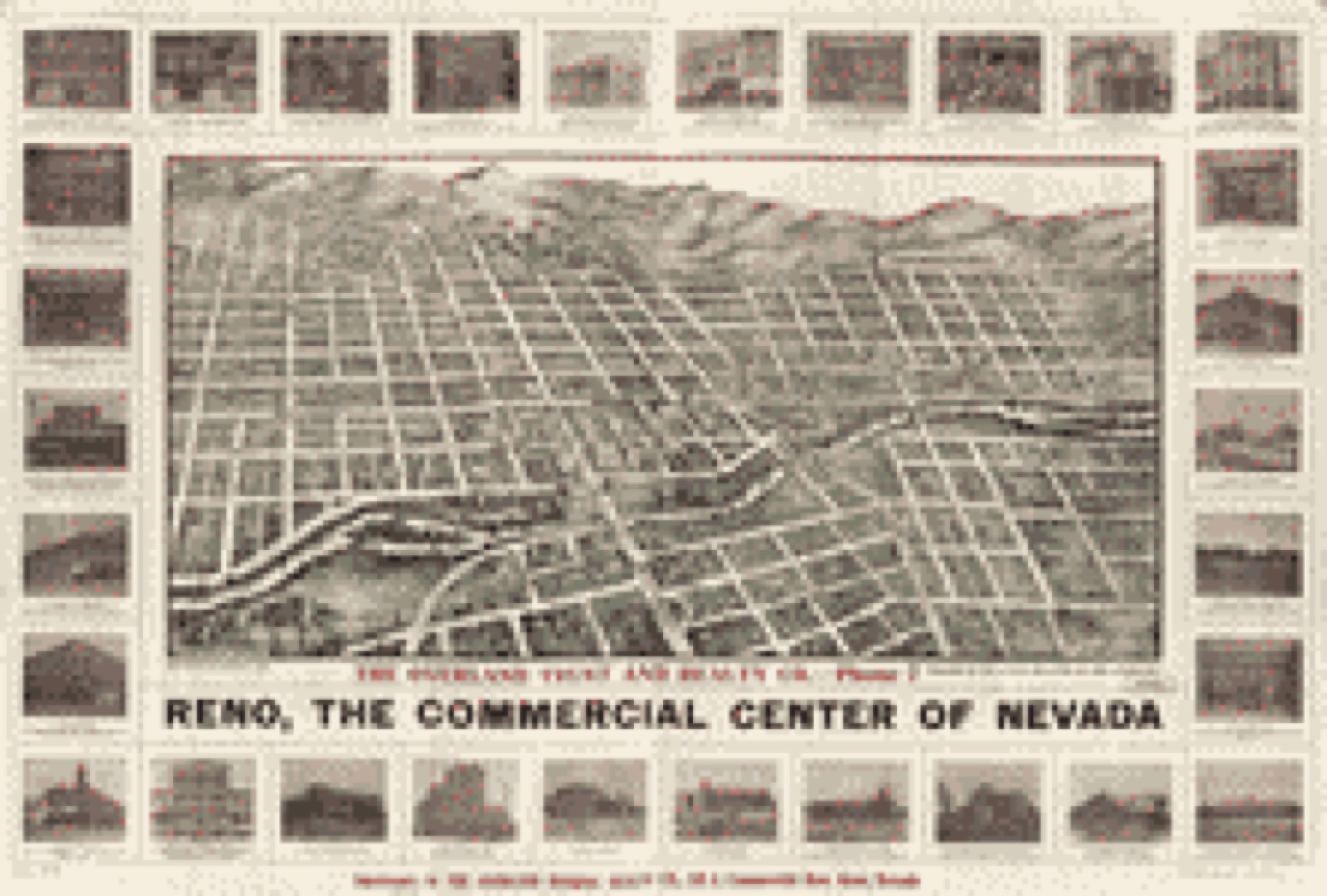 Bird's-eye view, 1907 - Reno, the commercial center of Nevada