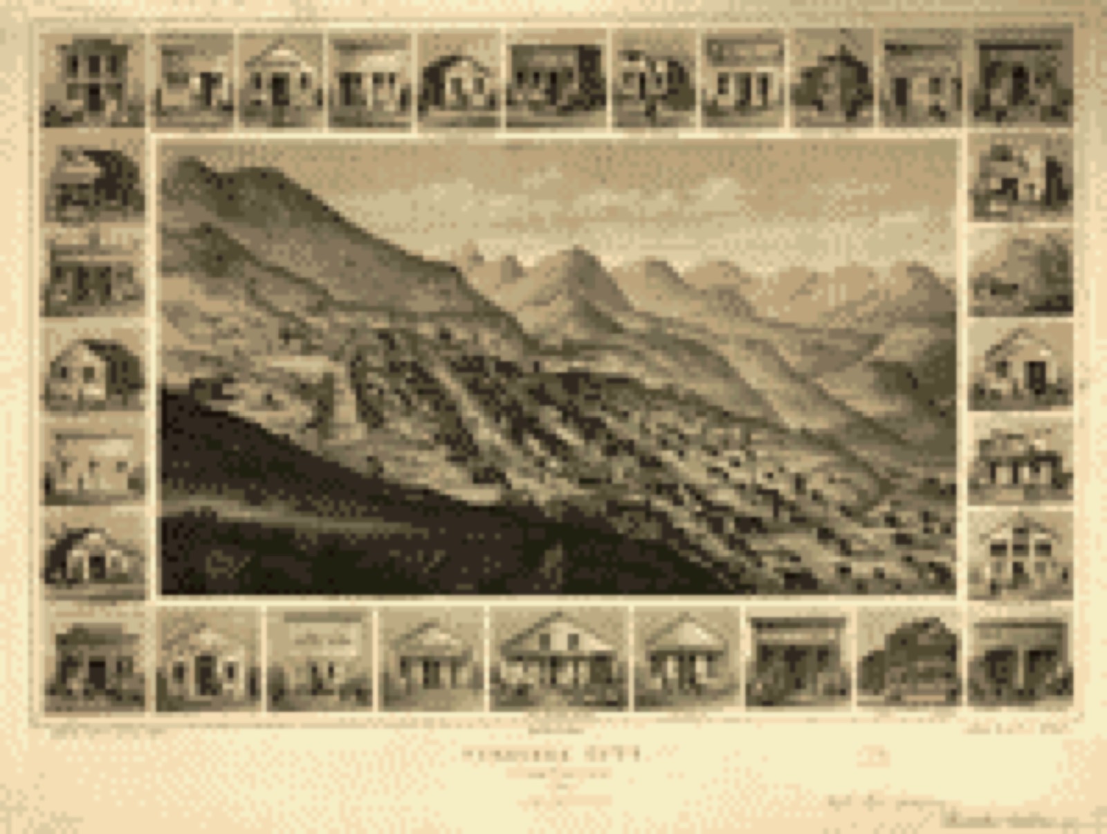Bird's-eye view, 1861 - Virginia City, Nevada Territory, 1861