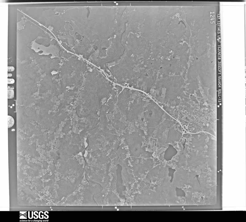 U.S. Geological Survey aerial photograph, 1958-08-05, scale 1:60000